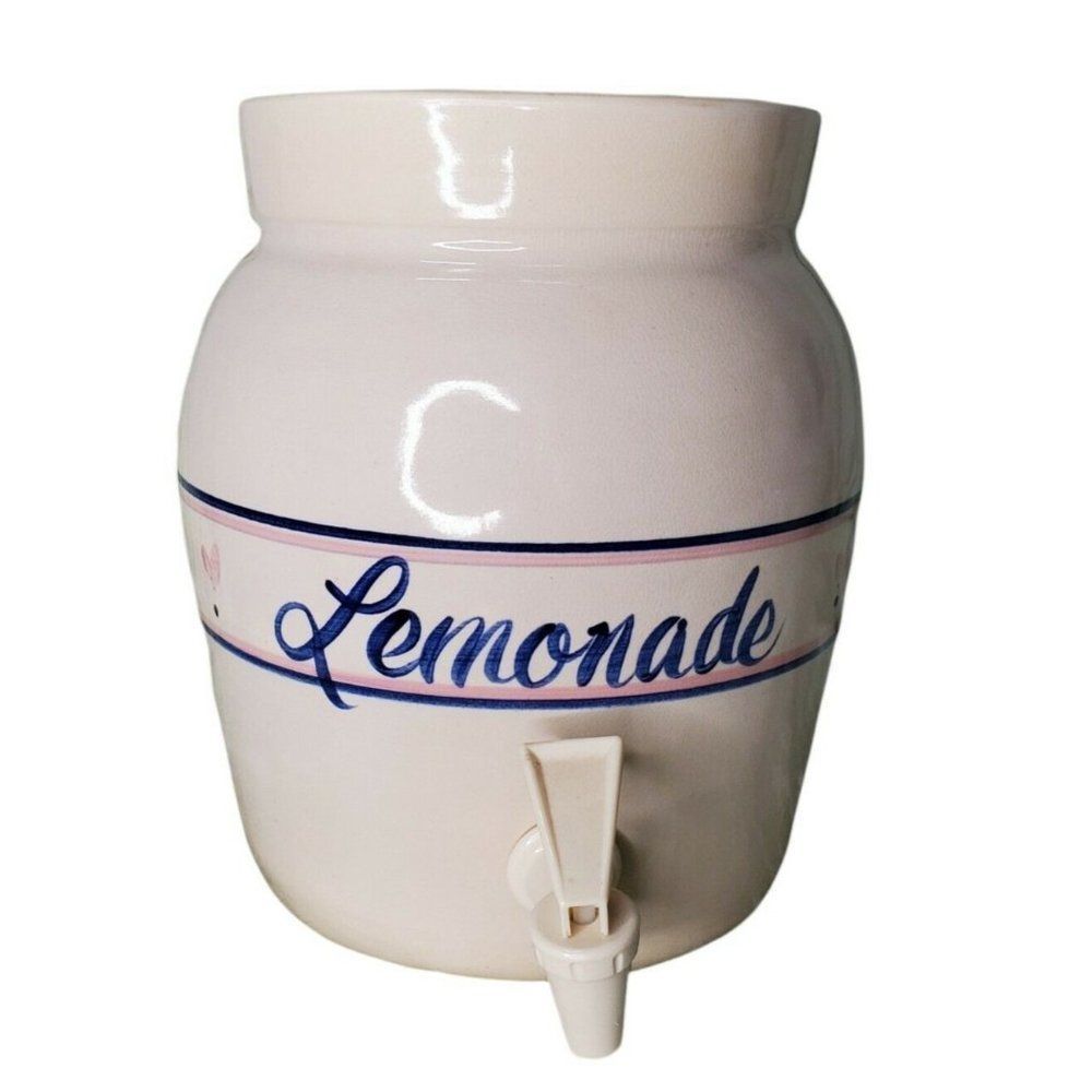 Vintage Marshall Pottery Crock Lemonade Dispenser w/ Lid & Spigot 1990s Gallon